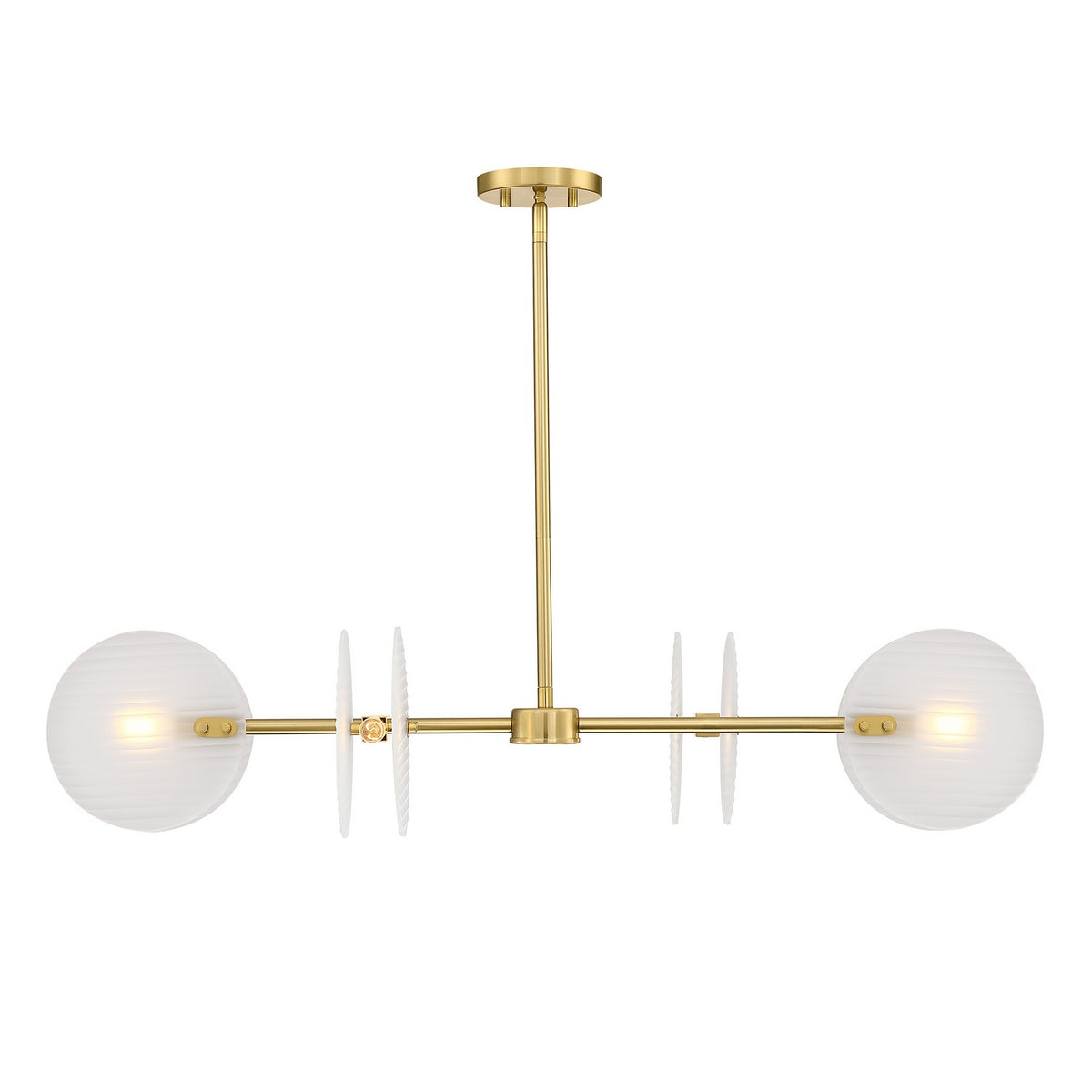 Sky Fall Four Light Island Pendant in Brushed Gold
