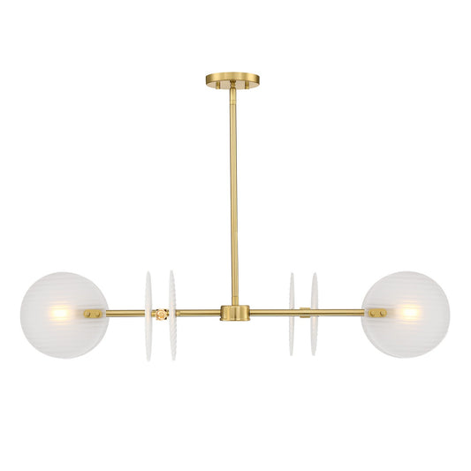 Sky Fall Four Light Island Pendant in Brushed Gold
