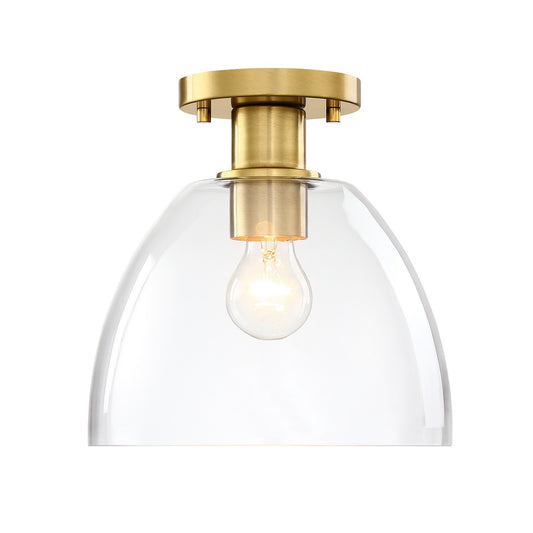 Indigo One Light Semi Flush Mount in Brushed Gold