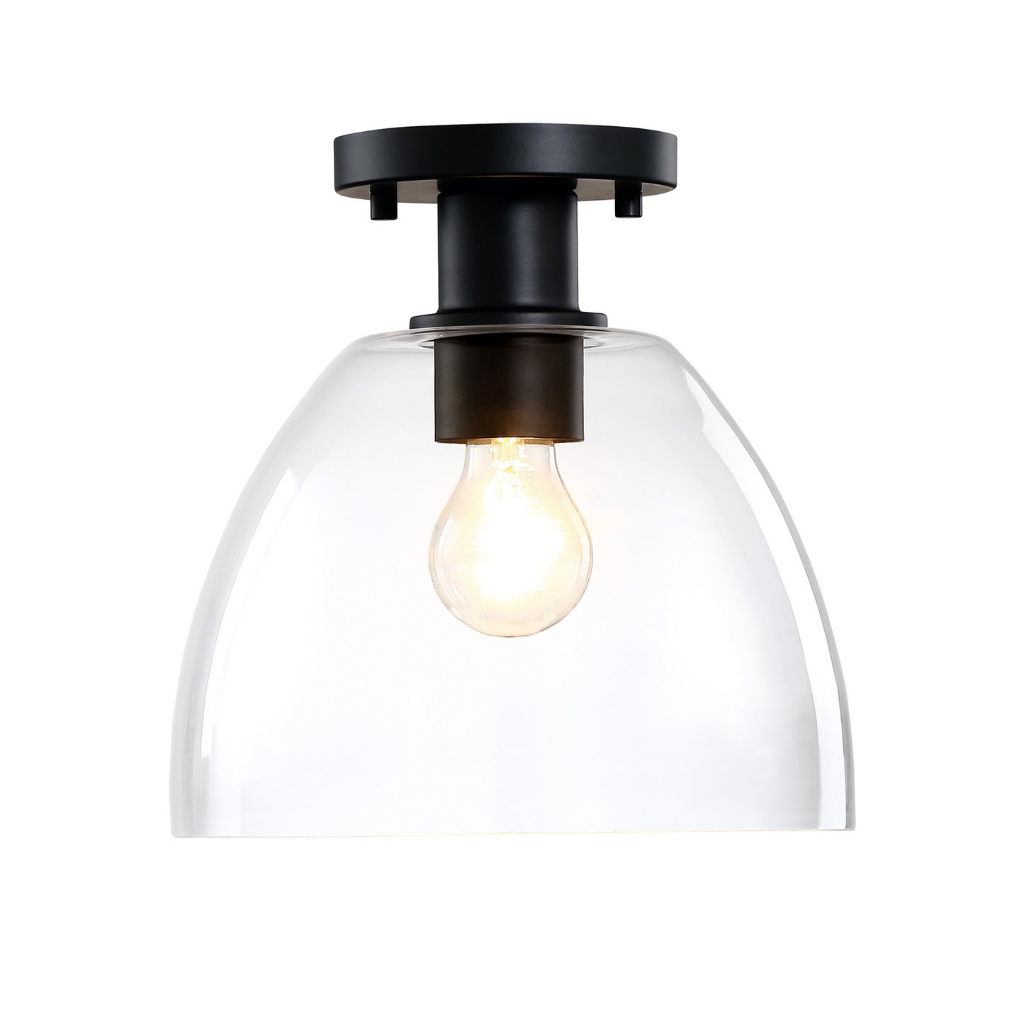 Indigo One Light Semi Flush Mount in Matte Black