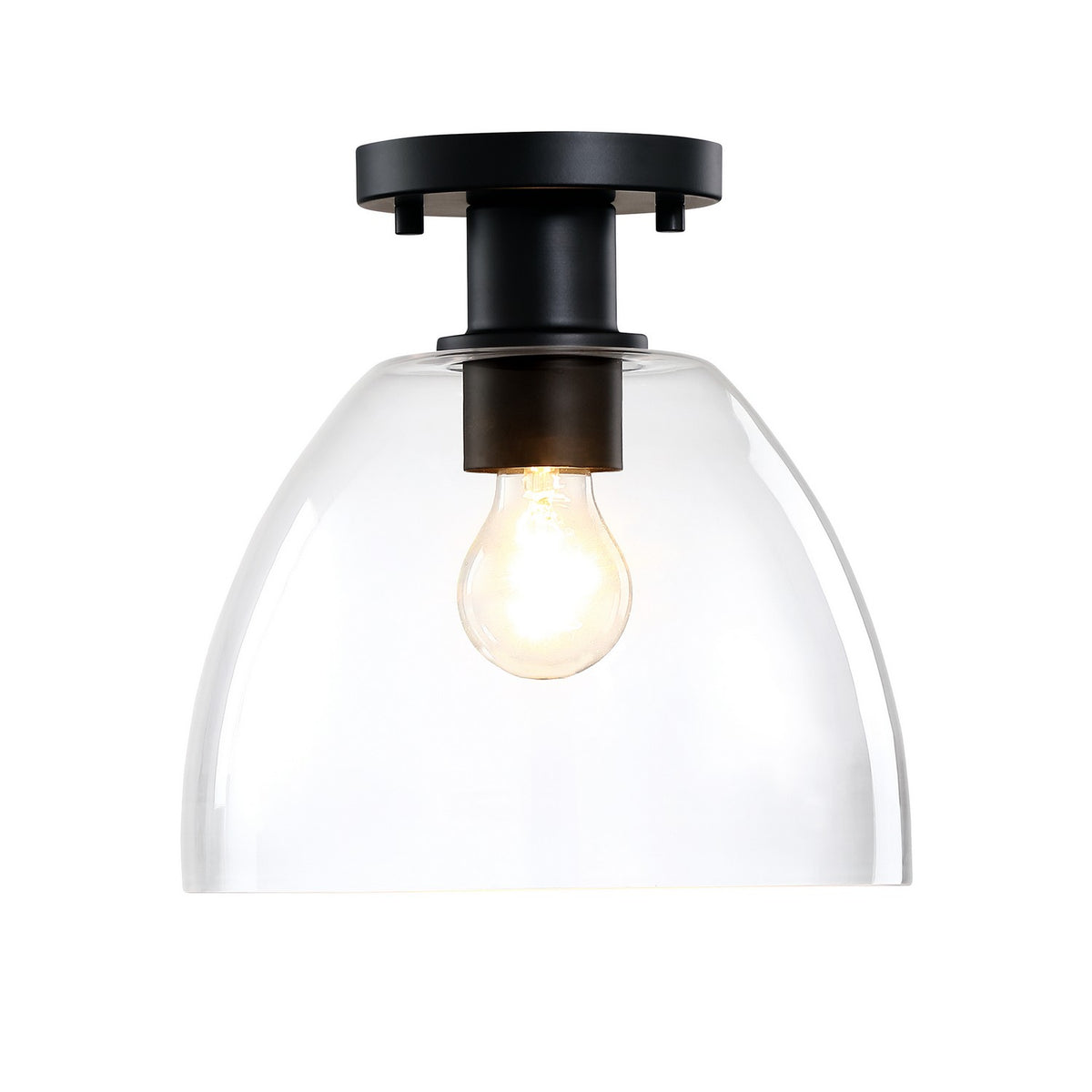 Indigo One Light Semi Flush Mount in Matte Black