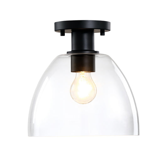 Indigo One Light Semi Flush Mount in Matte Black