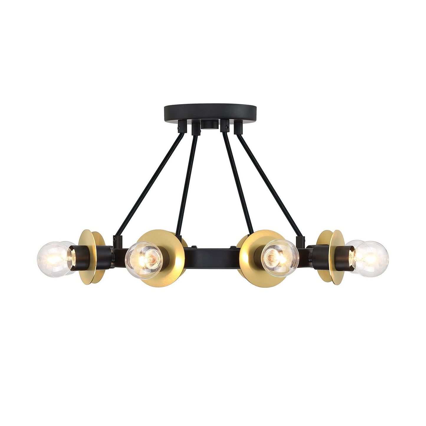 Harmoni Eight Light Semi Flush Mount in Matte Black