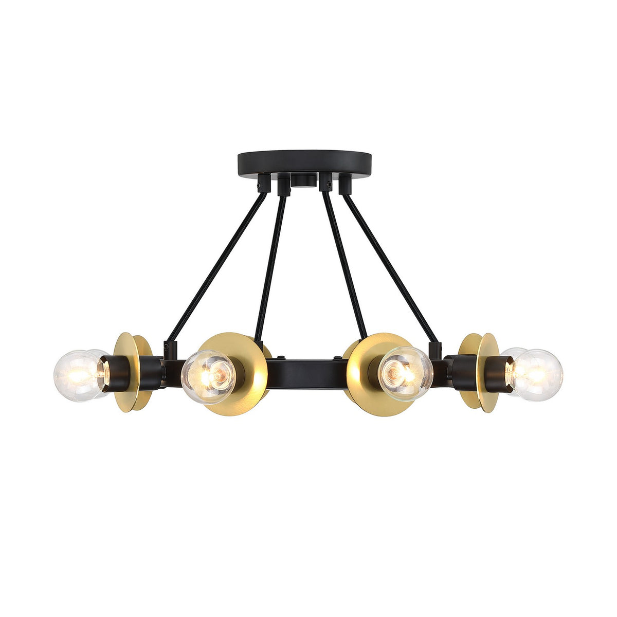 Harmoni Eight Light Semi Flush Mount in Matte Black