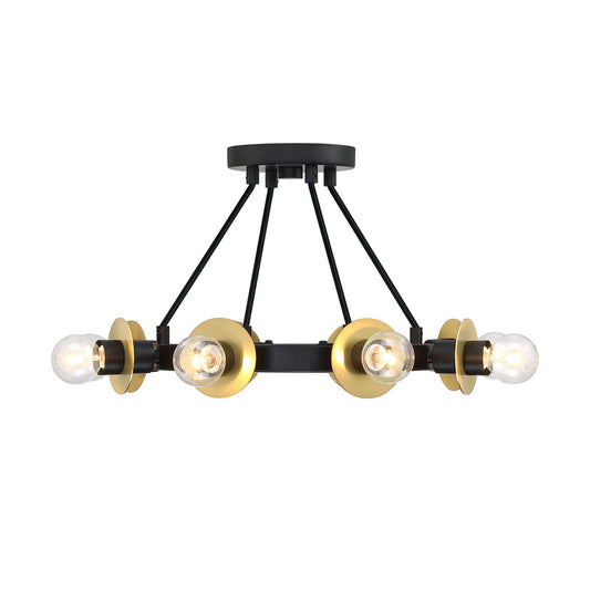 Harmoni Eight Light Semi Flush Mount in Matte Black