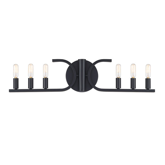 Skye Six Light Vanity in Matte Black