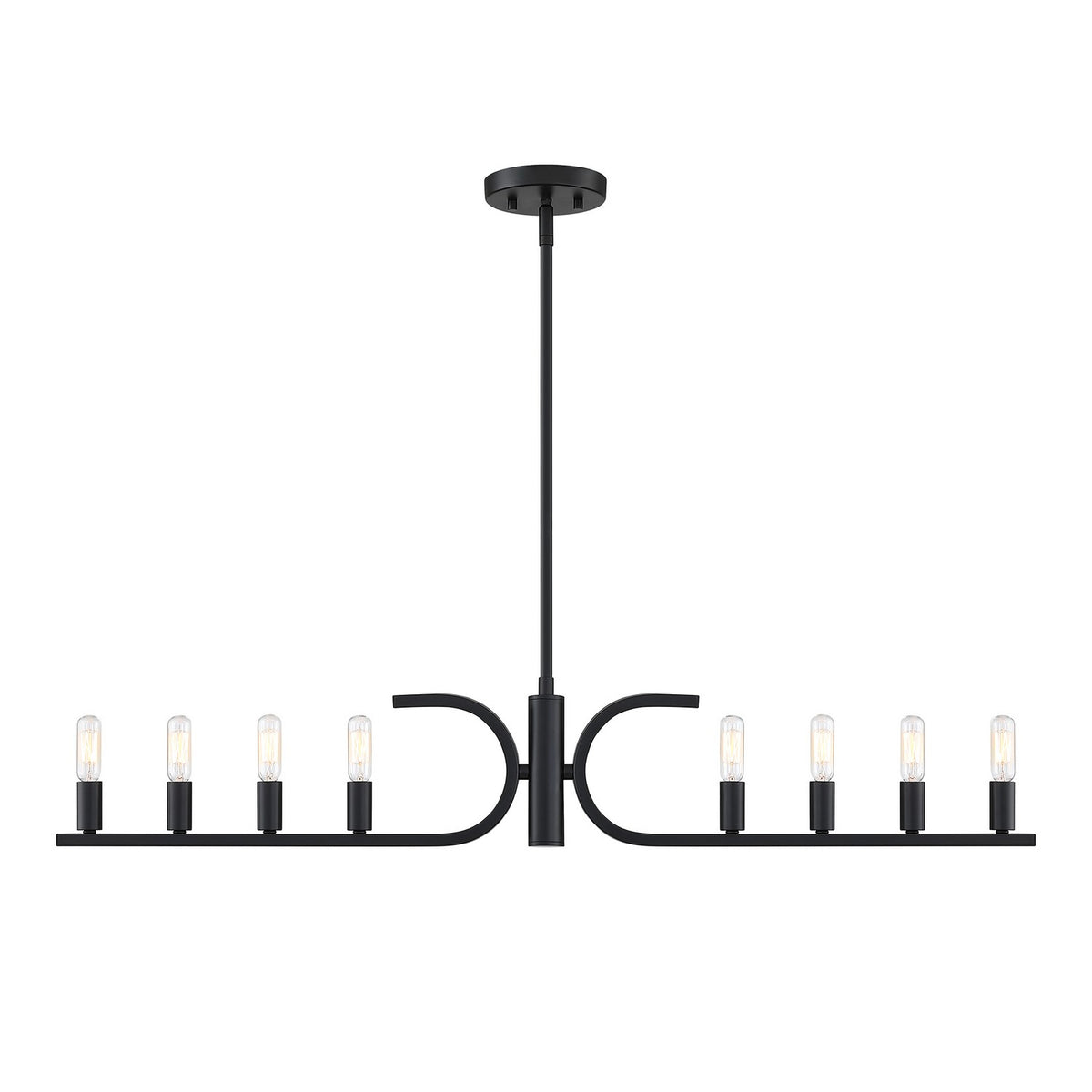Skye Eight Light Island Pendant in Matte Black