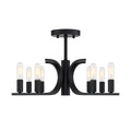 Skye Eight Light Semi Flush Mount in Matte Black