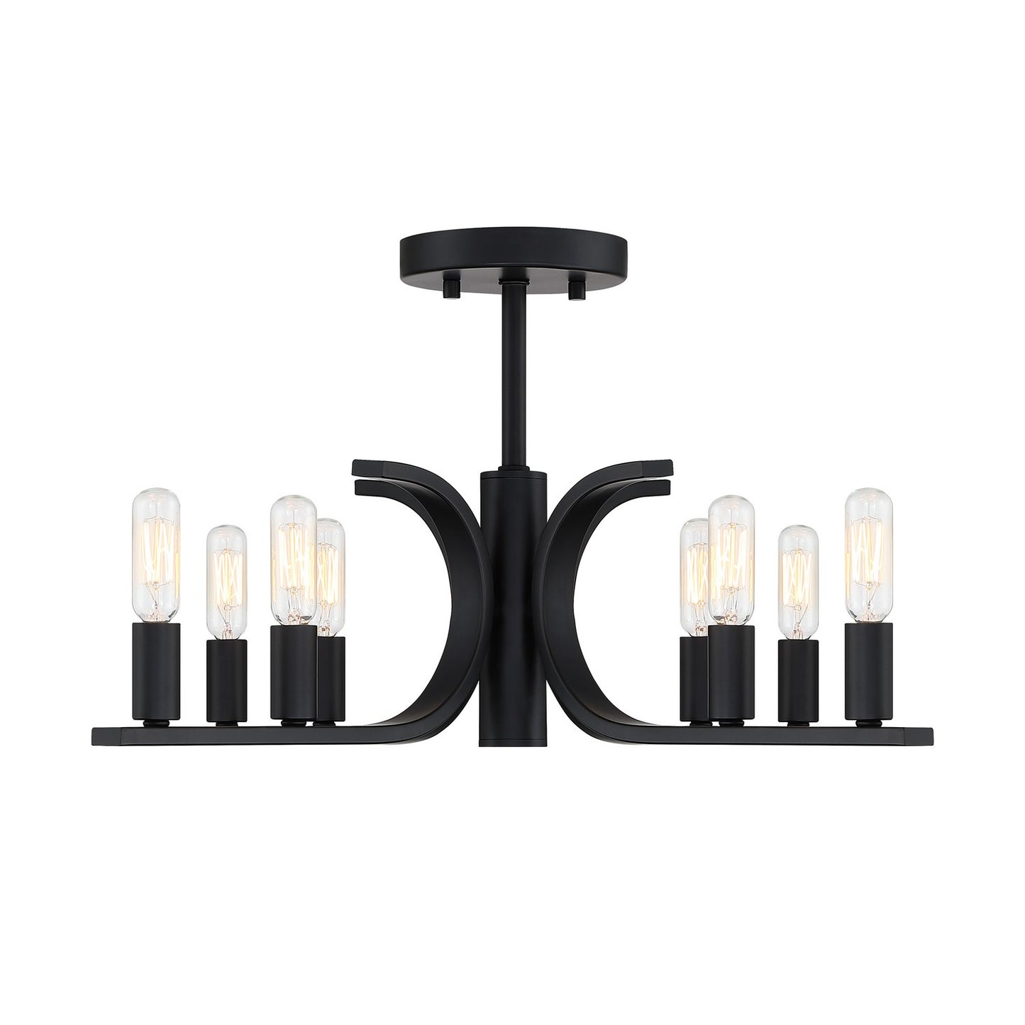 Skye Eight Light Semi Flush Mount in Matte Black