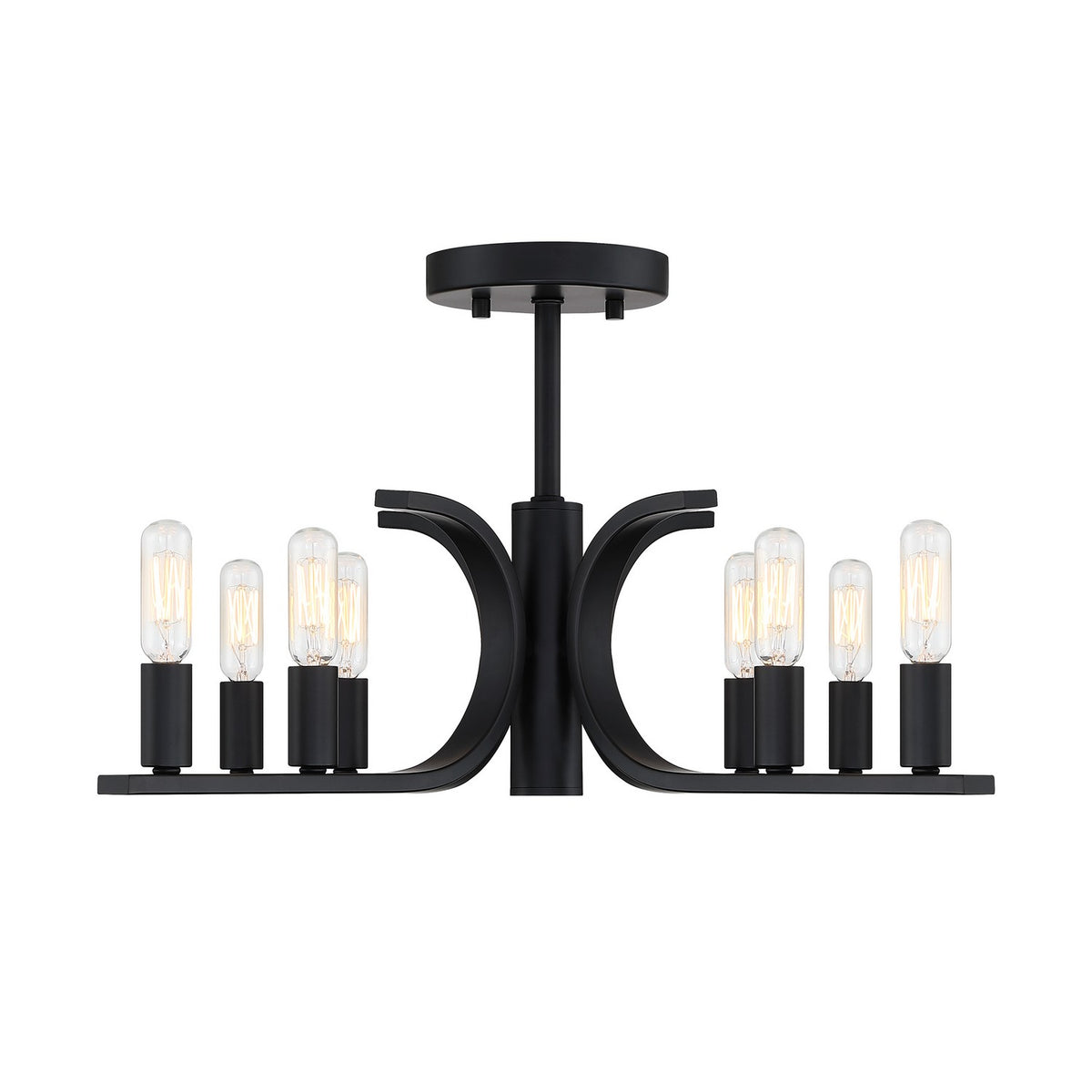 Skye Eight Light Semi Flush Mount in Matte Black
