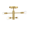 Arlo Four Light Semi Flush Mount in Brushed Gold