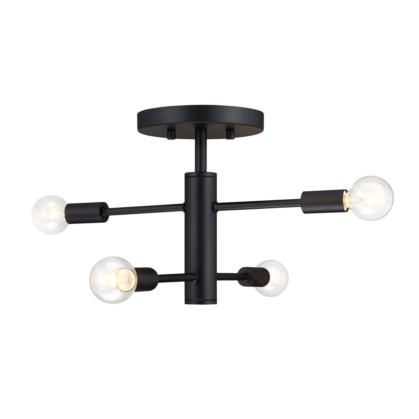 Arlo Four Light Semi Flush Mount in Matte Black