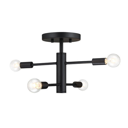 Arlo Four Light Semi Flush Mount in Matte Black