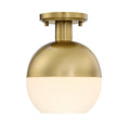 Linden One Light Semi Flush Mount in Brushed Gold