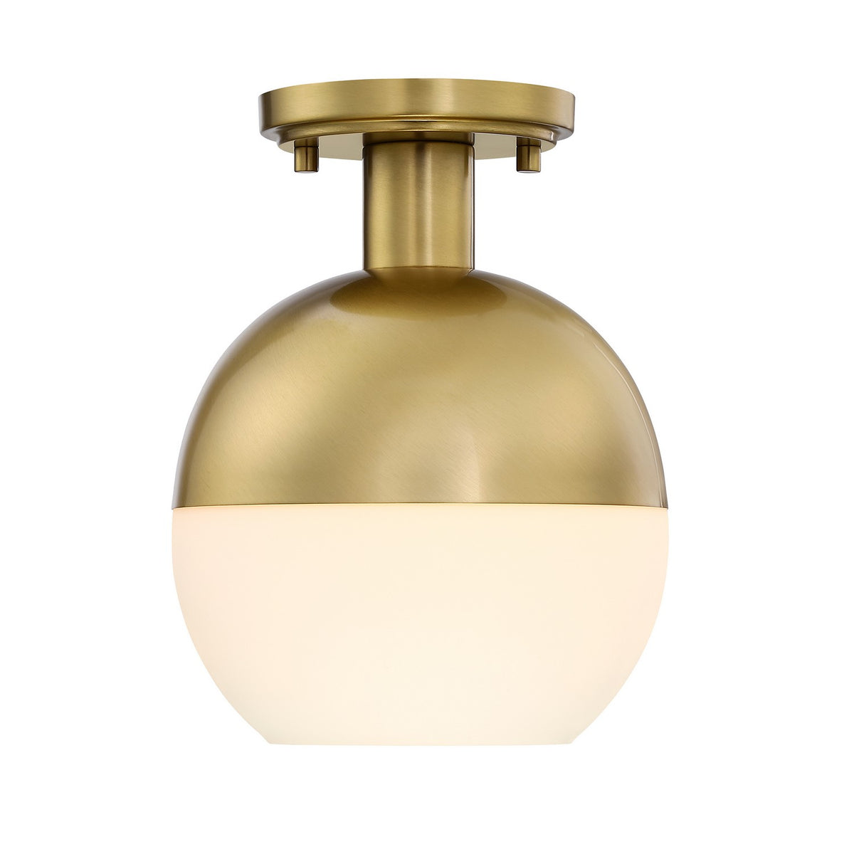 Linden One Light Semi Flush Mount in Brushed Gold