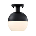 Linden One Light Semi Flush Mount in Matte Black