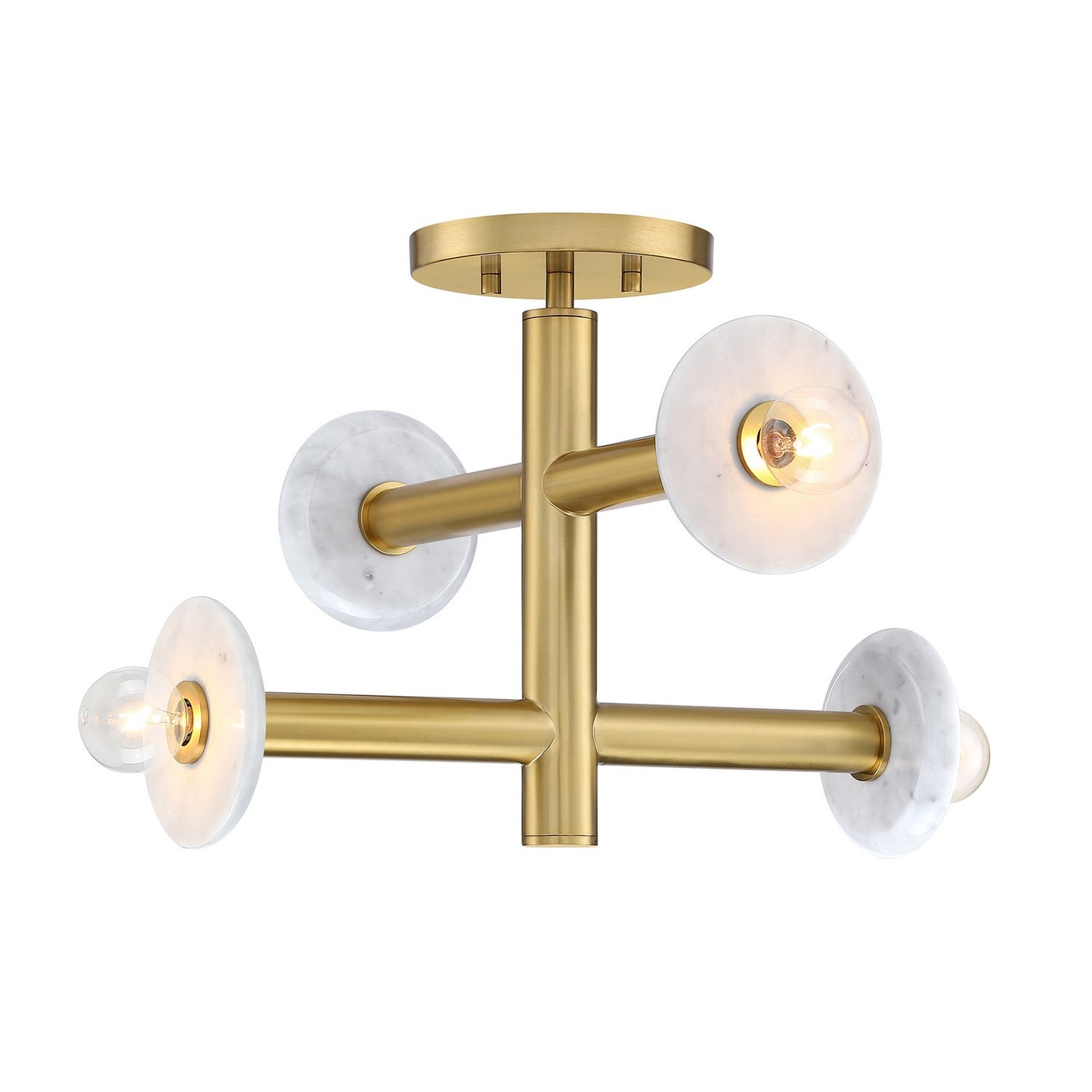 Fina Four Light Semi Flush Mount in Brushed Gold