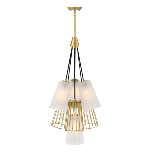 Liana Seven Light Chandelier in Brushed Gold