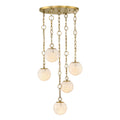 Wine Flower Five Light Chandelier in Brushed Gold