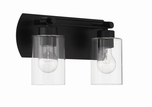 Hendrix Two Light Vanity in Flat Black