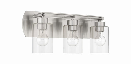 Hendrix Three Light Vanity in Brushed Polished Nickel