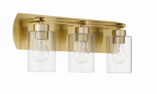 Hendrix Three Light Vanity in Satin Brass