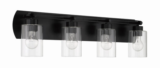 Hendrix Four Light Vanity in Flat Black