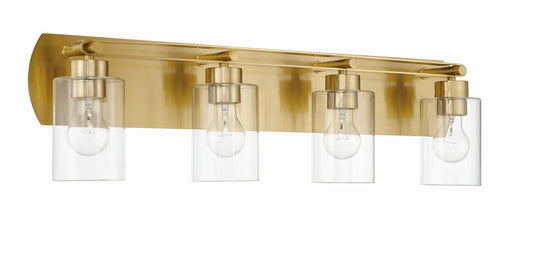 Hendrix Four Light Vanity in Satin Brass