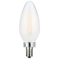 (4-Pack) Satco S11346 8W LED C11 Candle Bulb, E12 Base, 3000K, 760 Lumens, Frost