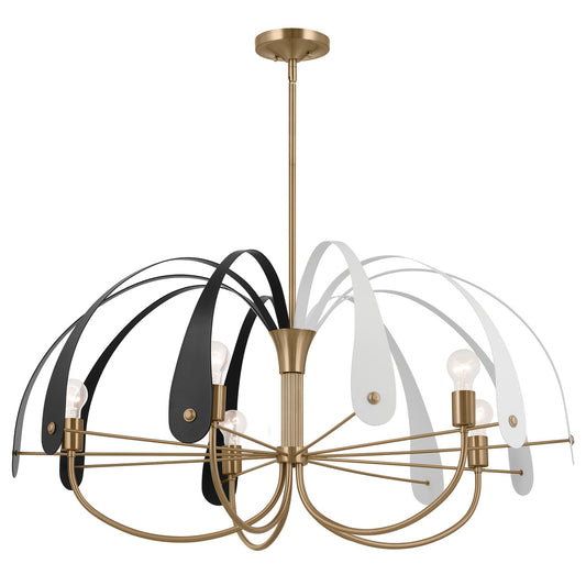 Petal Five Light Chandelier in Champagne Bronze