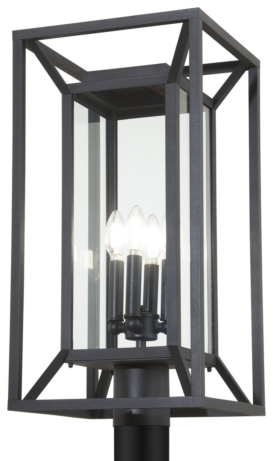 Harbor View Four Light Outdoor Post Mount in Sand Coal