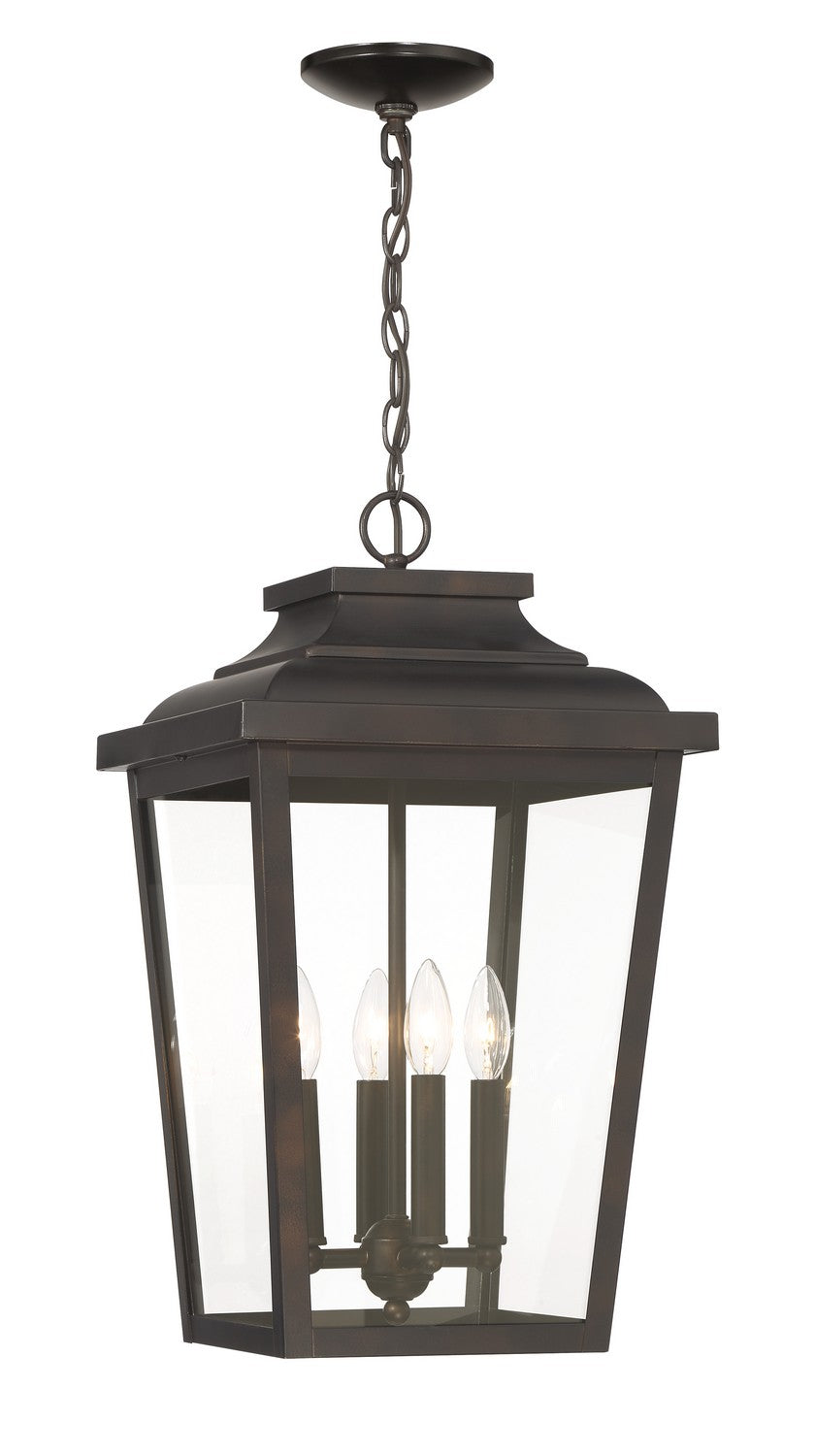 Irvington Manor Four Light Chain Hung in Chelesa Bronze
