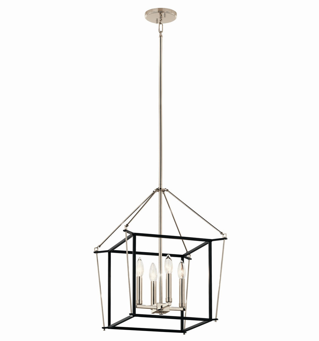 Eisley Four Light Foyer Pendant in Polished Nickel