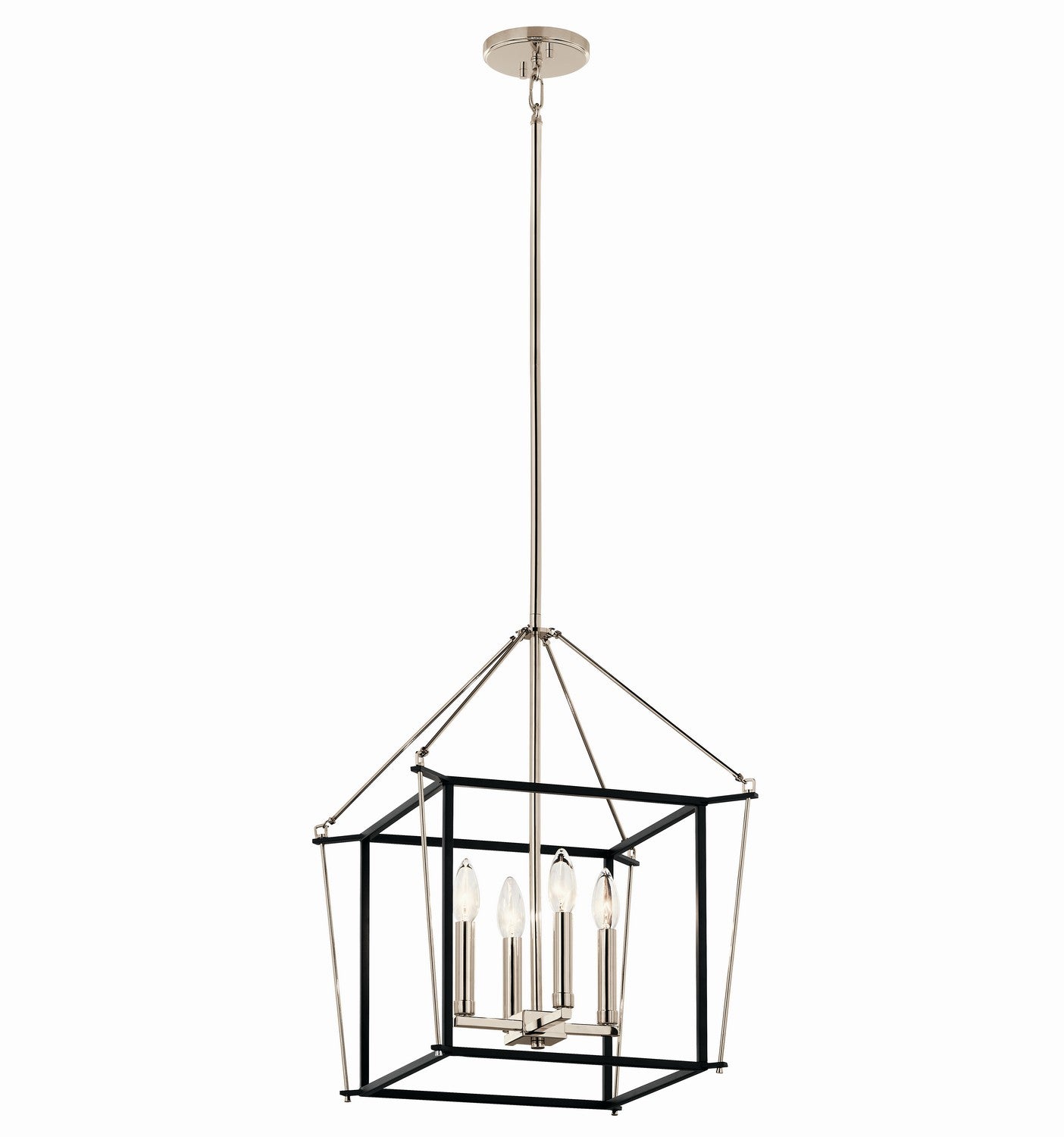 Eisley Four Light Foyer Pendant in Polished Nickel