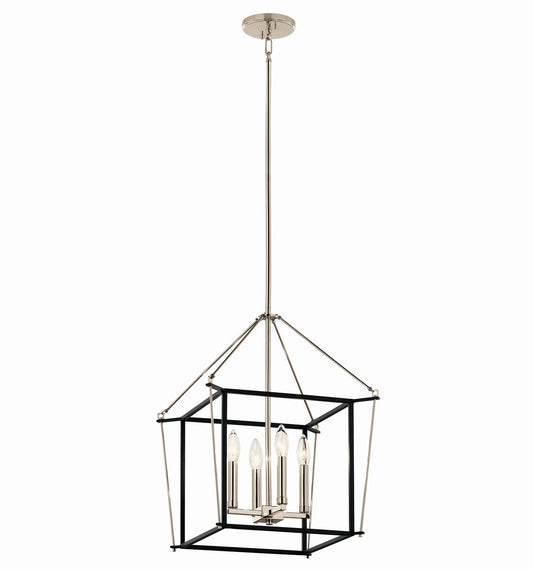 Eisley Four Light Foyer Pendant in Polished Nickel