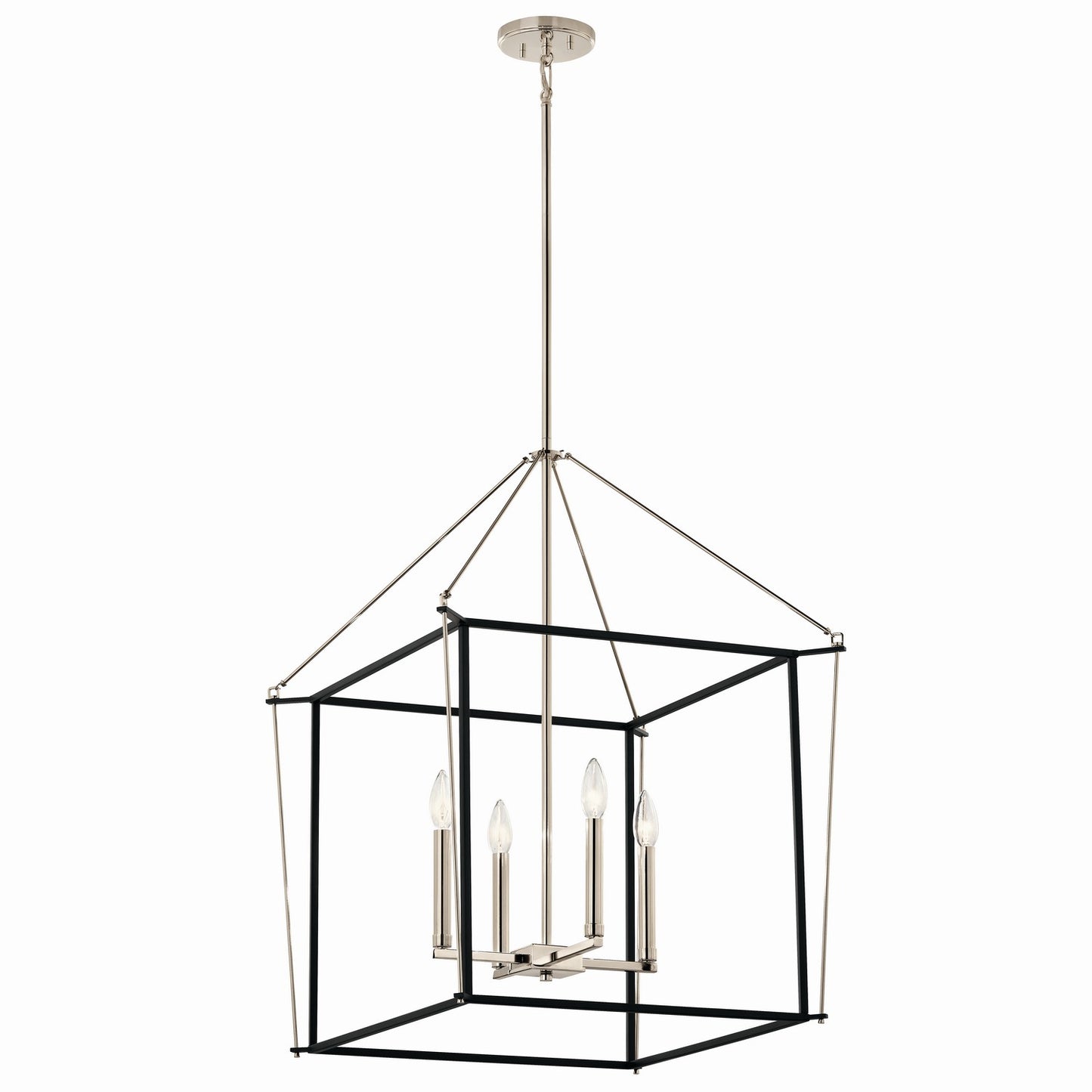 Eisley Four Light Foyer Pendant in Polished Nickel