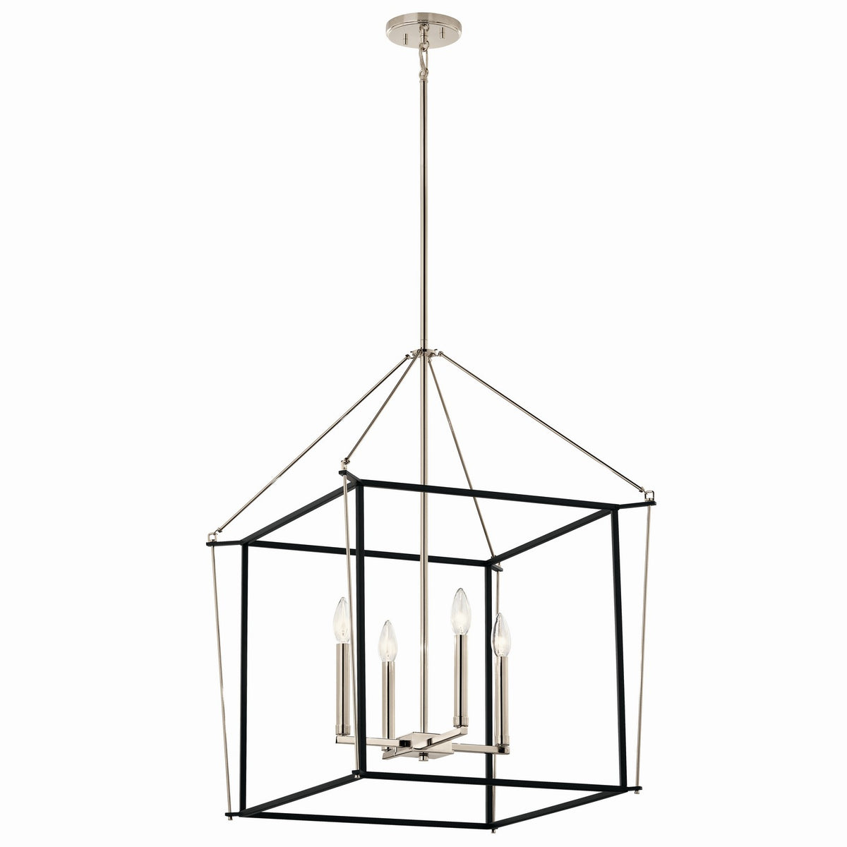 Eisley Four Light Foyer Pendant in Polished Nickel