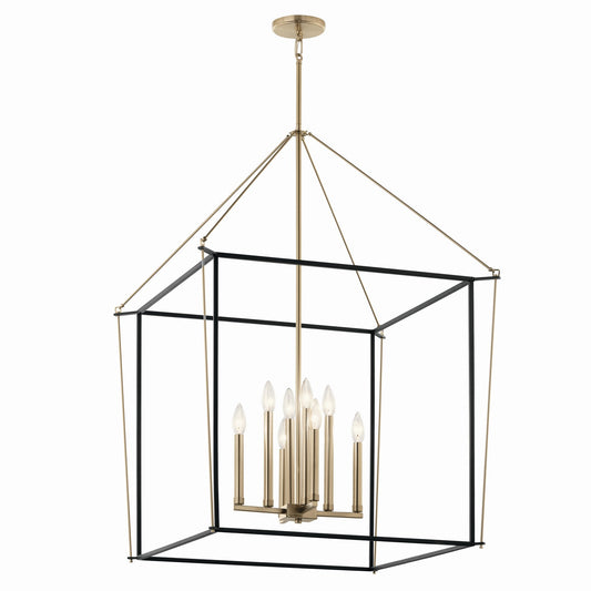 Eisley Eight Light Foyer Pendant in Champagne Bronze