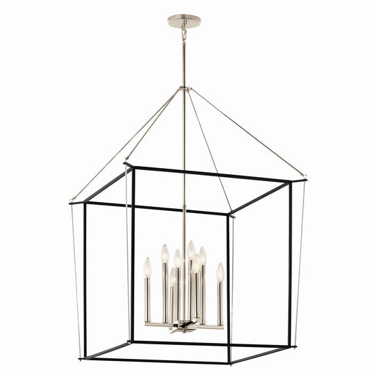 Eisley Eight Light Foyer Pendant in Polished Nickel
