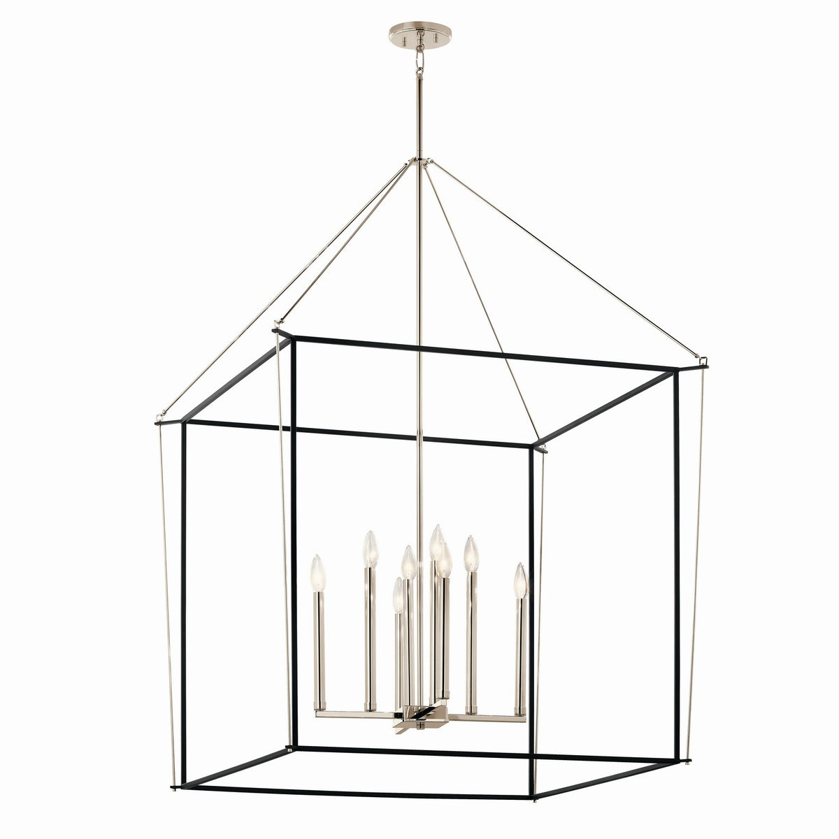 Eisley Eight Light Foyer Pendant in Polished Nickel