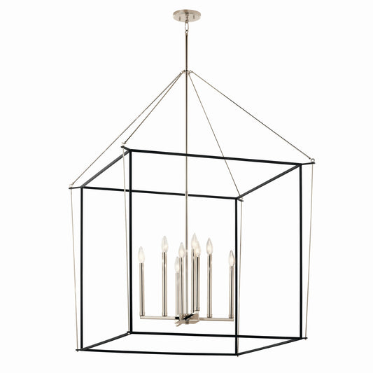 Eisley Eight Light Foyer Pendant in Polished Nickel