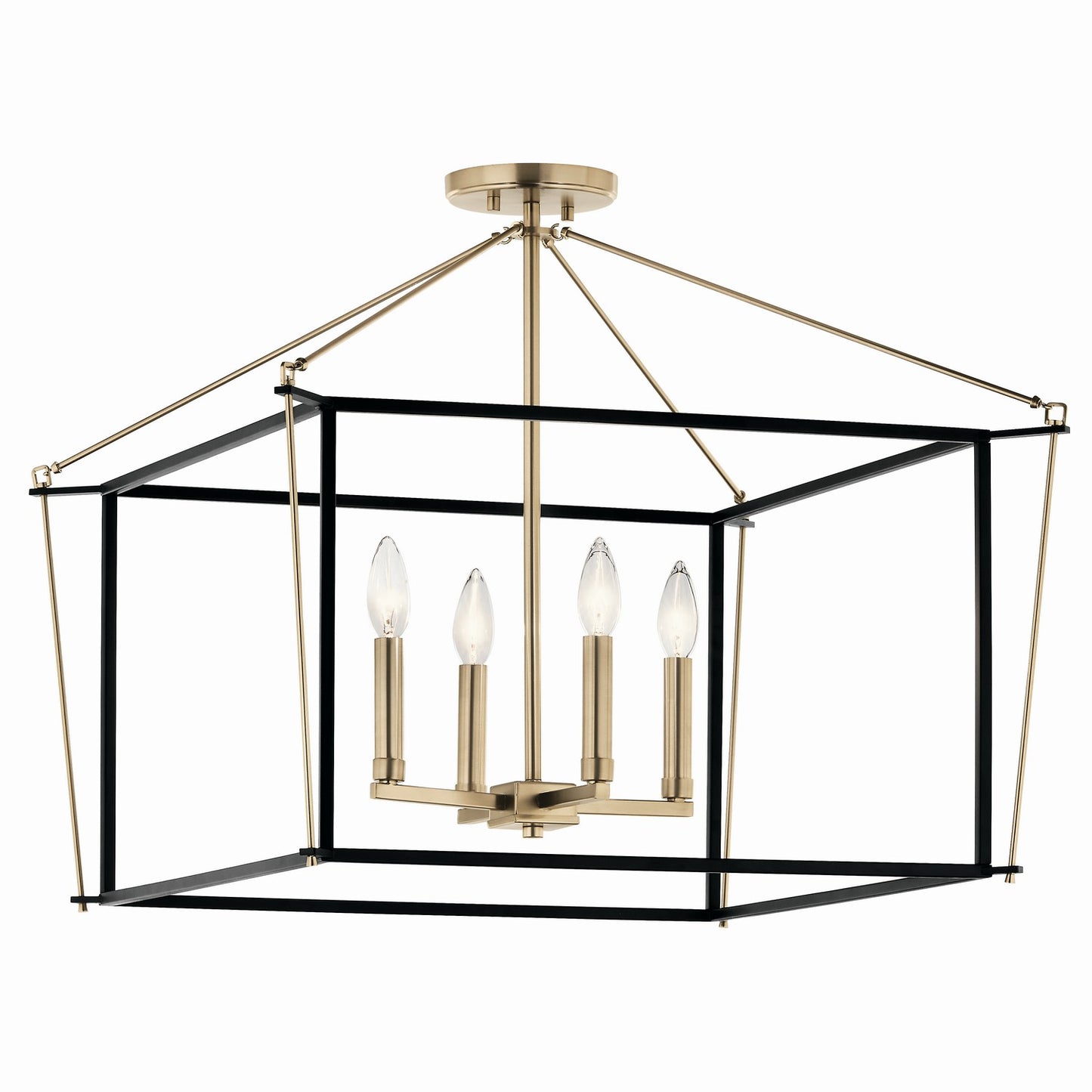 Eisley Four Light Semi Flush Mount in Champagne Bronze