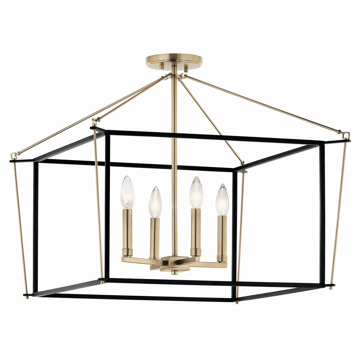 Eisley Four Light Semi Flush Mount in Champagne Bronze