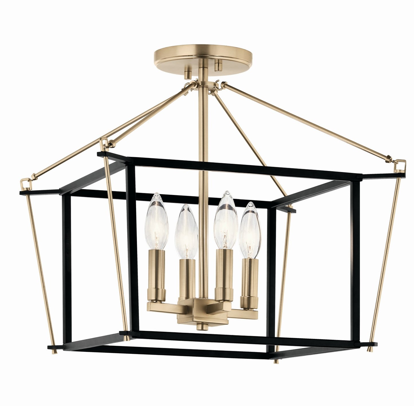 Eisley Four Light Semi Flush Mount in Champagne Bronze