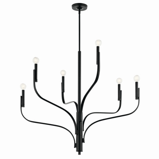 Livadia Six Light Chandelier in Black