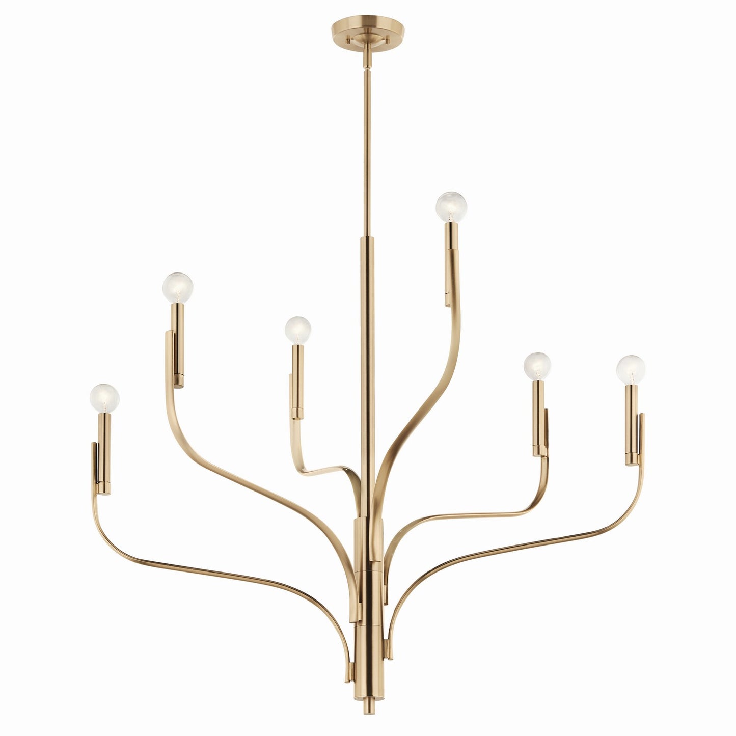 Livadia Six Light Chandelier in Champagne Bronze