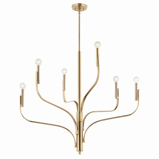 Livadia Six Light Chandelier in Champagne Bronze
