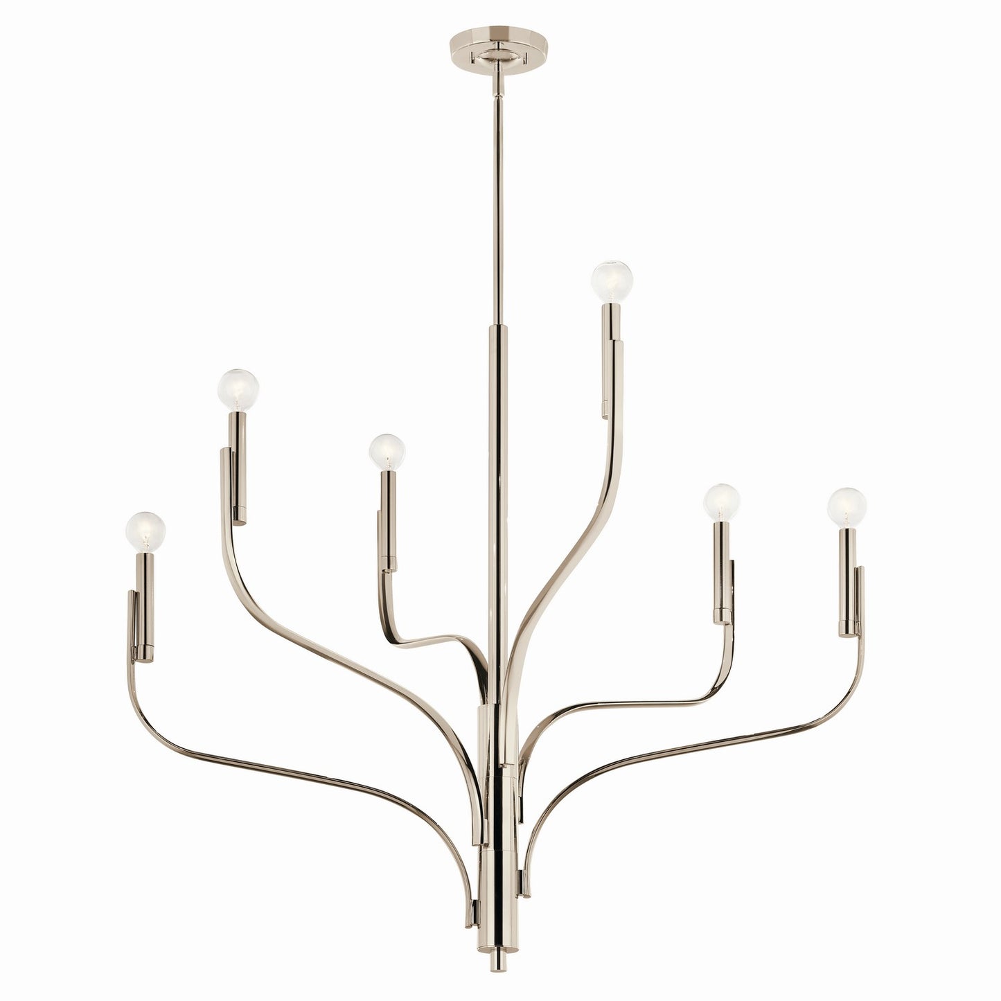 Livadia Six Light Chandelier in Polished Nickel