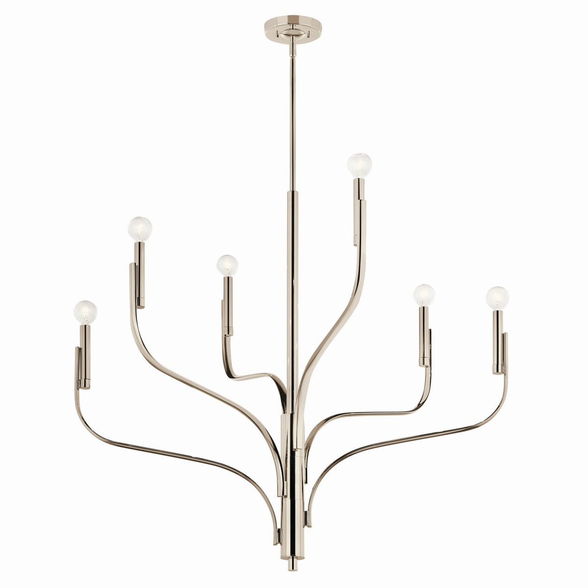 Livadia Six Light Chandelier in Polished Nickel