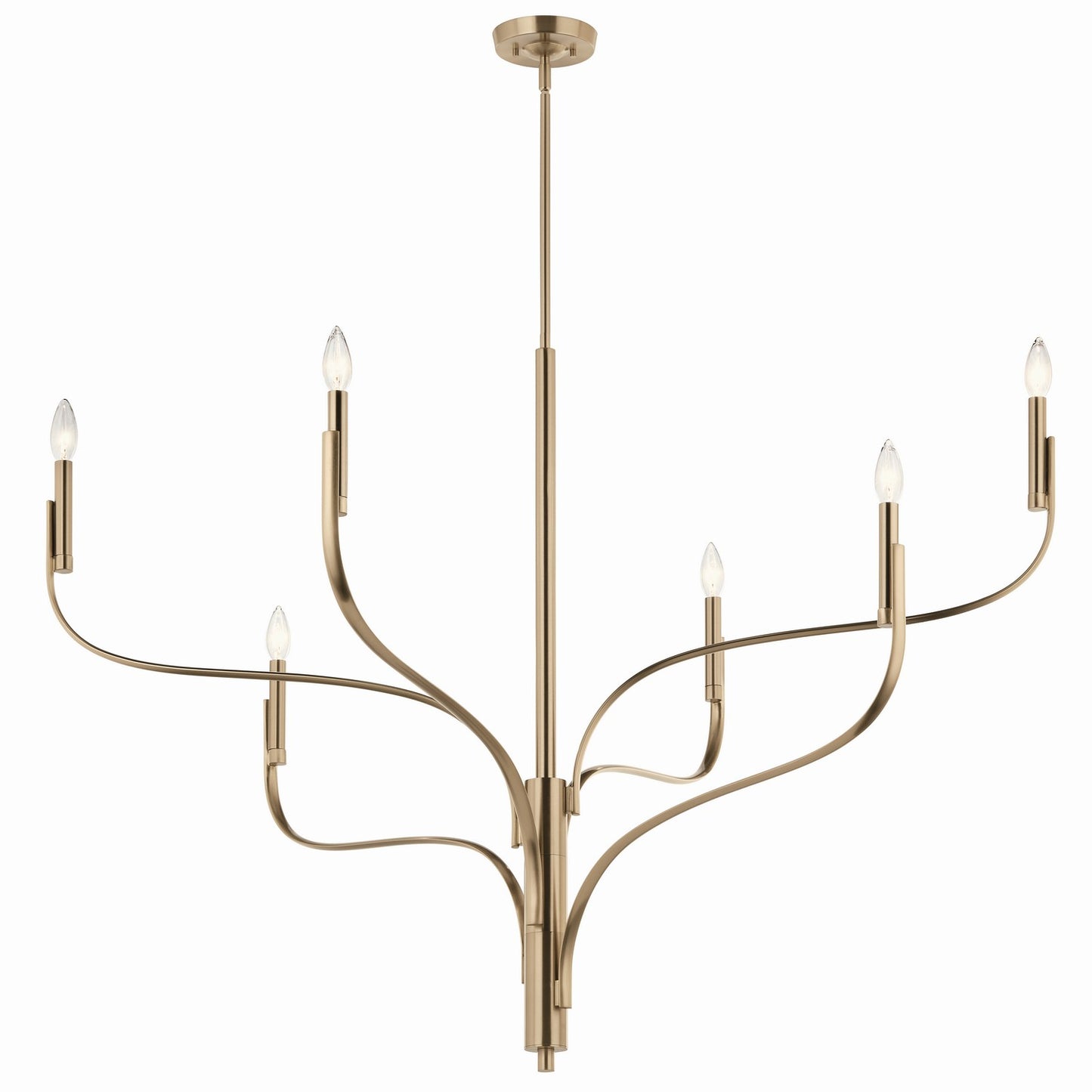 Livadia Six Light Chandelier in Champagne Bronze
